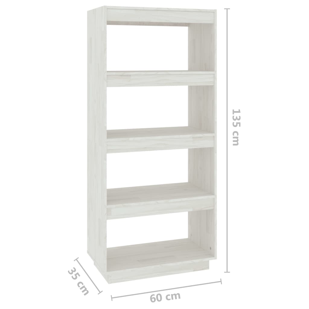 vidaXL Bibliothèque/Séparateur de pièce Blanc 60x35x135 cm Bois de pin massif