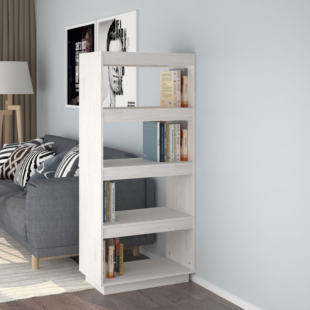 vidaXL Bibliothèque/Séparateur de pièce Blanc 60x35x135 cm Bois de pin massif