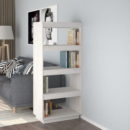 vidaXL Bibliothèque/Séparateur de pièce Blanc 60x35x135 cm Bois de pin massif