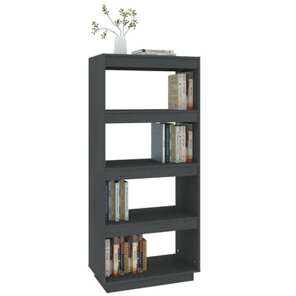 vidaXL Bibliothèque/Séparateur de pièce gris 60x35x135 cm Bois de pin massif