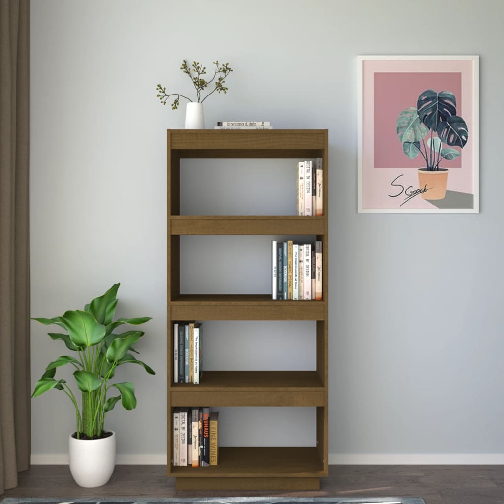vidaXL Bibliothèque/Séparateur de pièce Marron Miel 60x35x135 cm Bois de pin massif
