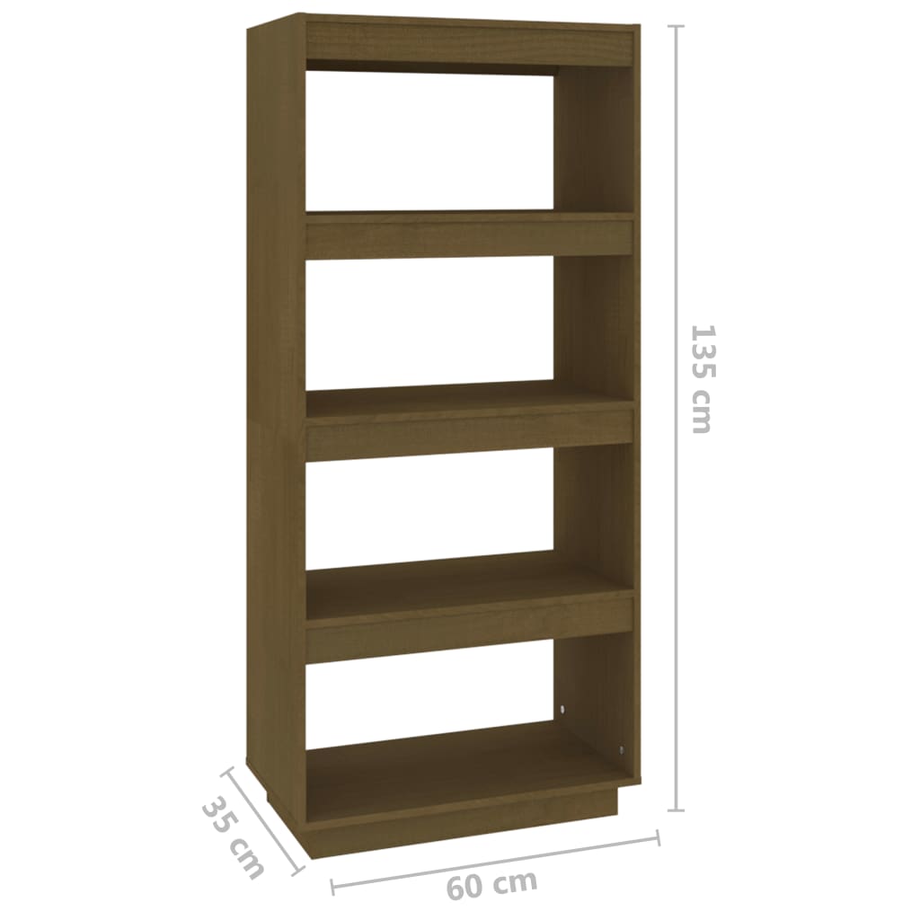 vidaXL Bibliothèque/Séparateur de pièce Marron Miel 60x35x135 cm Bois de pin massif