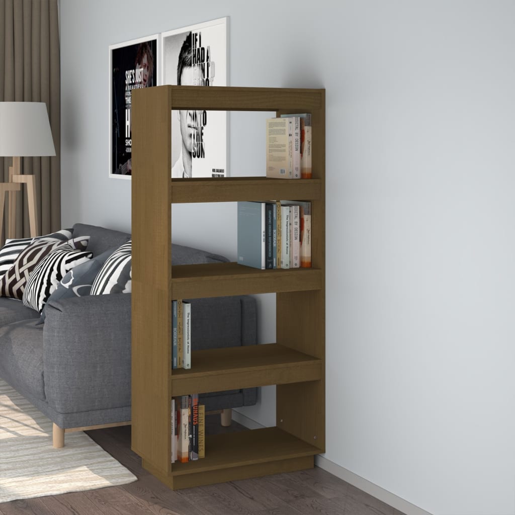 vidaXL Bibliothèque/Séparateur de pièce Marron Miel 60x35x135 cm Bois de pin massif