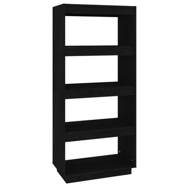 vidaXL Bibliothèque/Séparateur de pièce Noir 60x35x135 cm Bois de pin massif