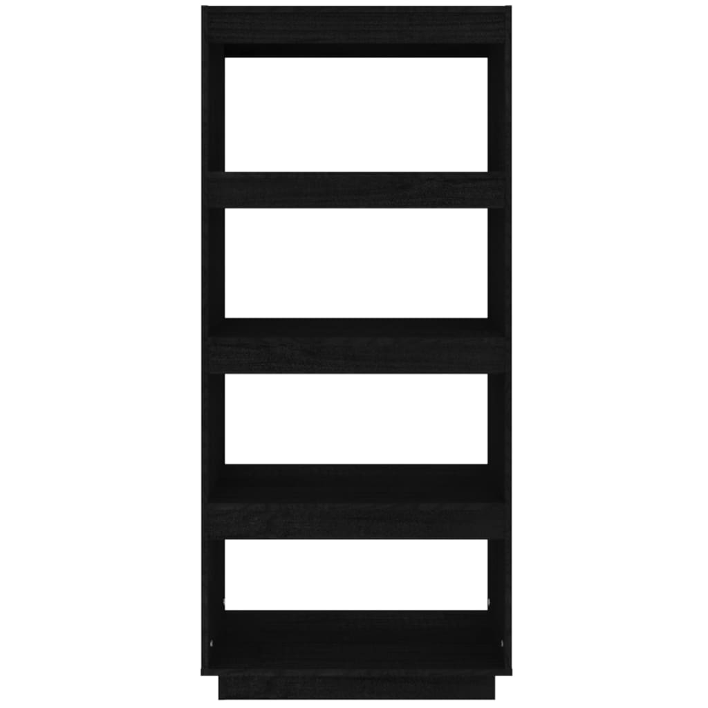 vidaXL Bibliothèque/Séparateur de pièce Noir 60x35x135 cm Bois de pin massif