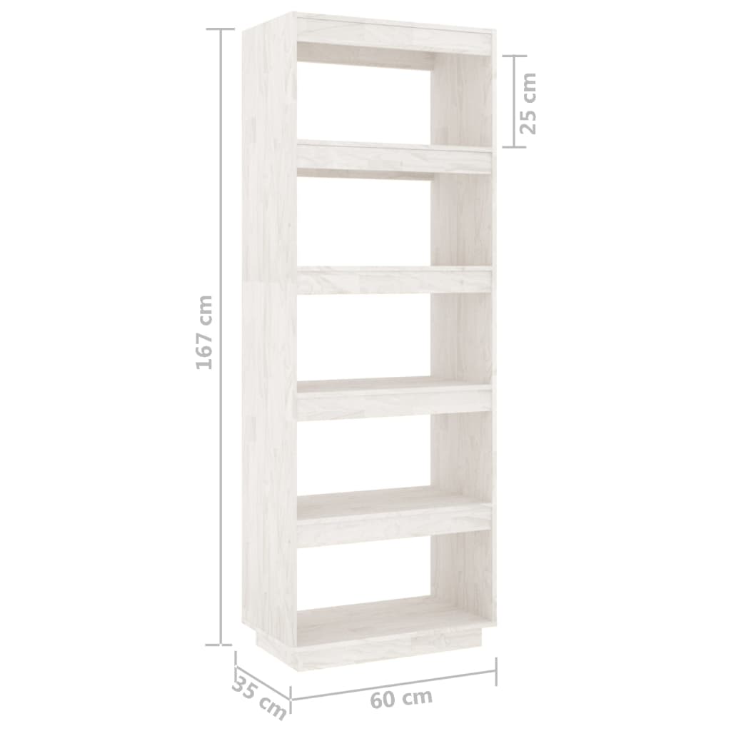 vidaXL Étagère/Séparateur de pièce blanc 60x35x167 cm pin massif