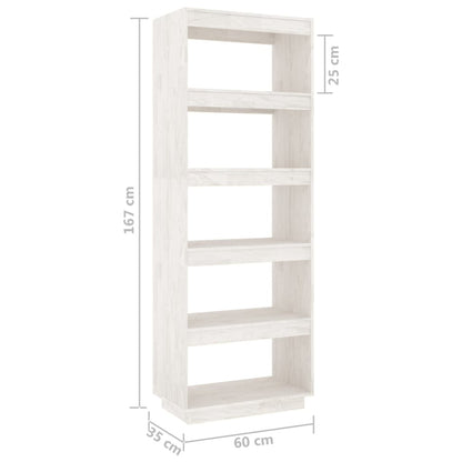vidaXL Étagère/Séparateur de pièce blanc 60x35x167 cm pin massif