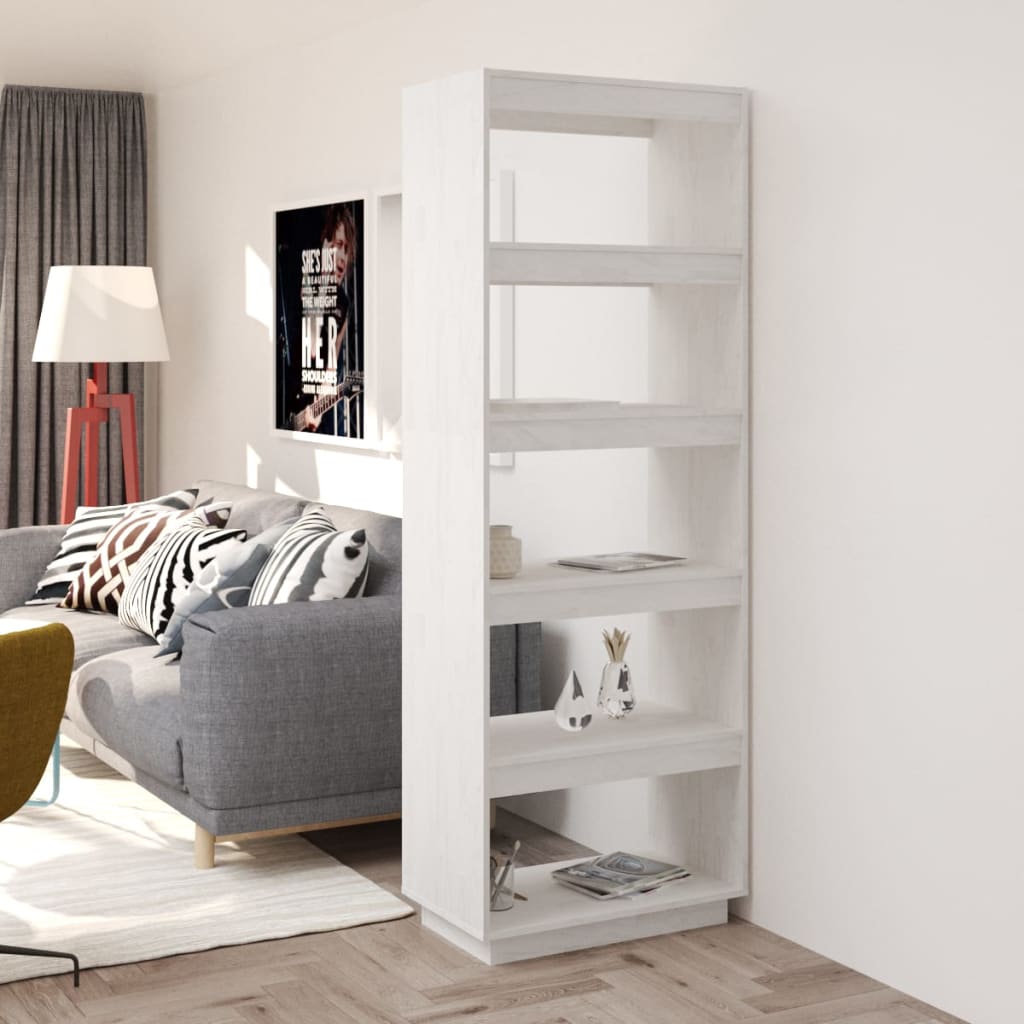 vidaXL Étagère/Séparateur de pièce blanc 60x35x167 cm pin massif