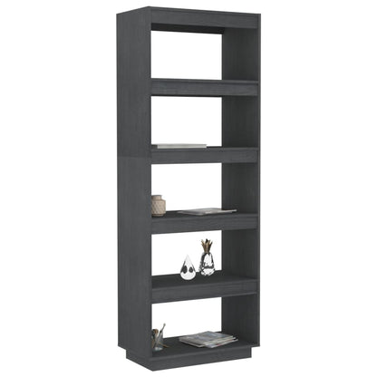 vidaXL Bibliothèque/Séparateur de pièce Gris 60x35x167 cm Pin Massif