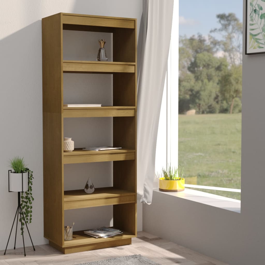 vidaXL Étagère/Séparateur de pièce Marron Miel 60x35x167 cm Bois de pin massif