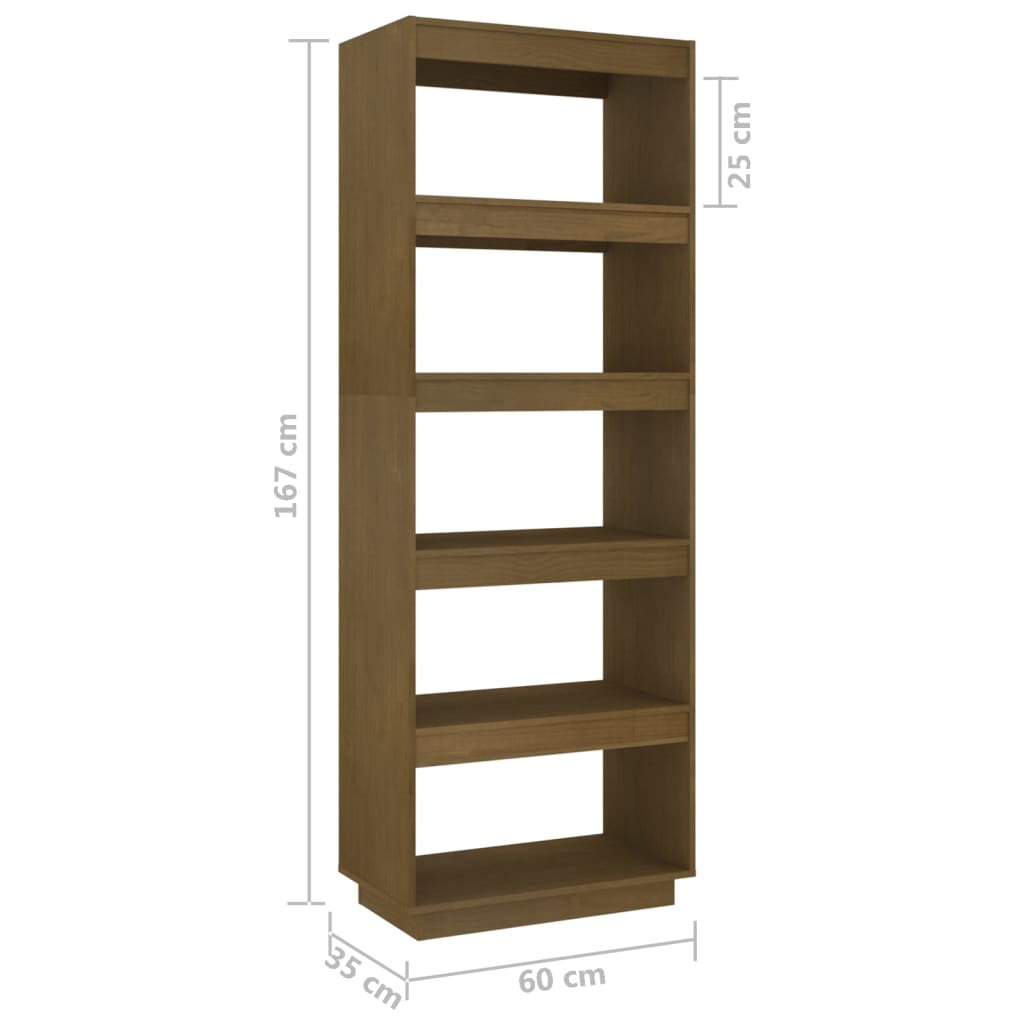 vidaXL Étagère/Séparateur de pièce Marron Miel 60x35x167 cm Bois de pin massif