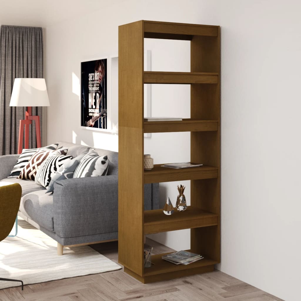 vidaXL Étagère/Séparateur de pièce Marron Miel 60x35x167 cm Bois de pin massif