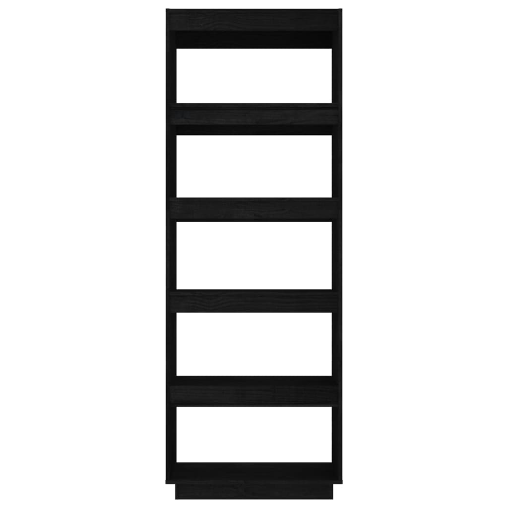 vidaXL Bibliothèque/Séparateur de pièce Noir 60x35x167 cm Bois de pin massif