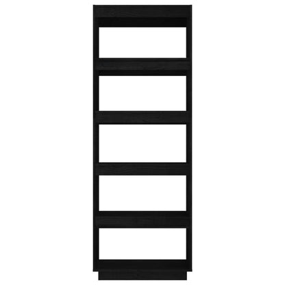 vidaXL Bibliothèque/Séparateur de pièce Noir 60x35x167 cm Bois de pin massif