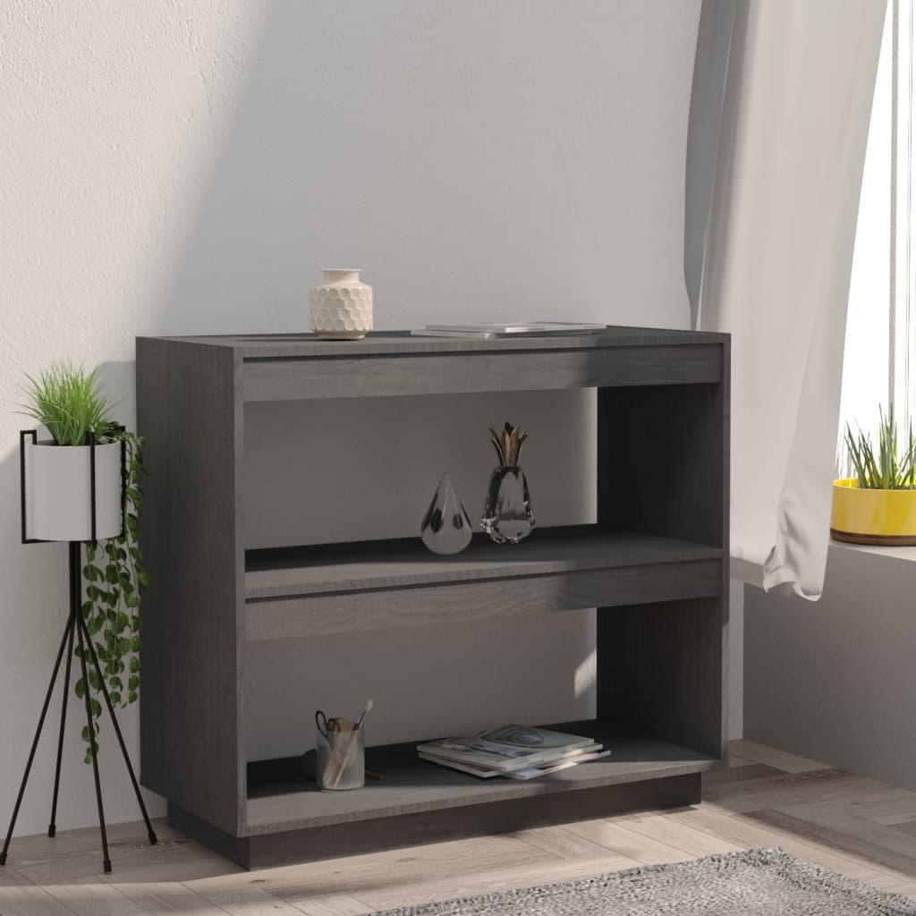 vidaXL Bibliothèque Gris 80x35x71 cm Pin massif