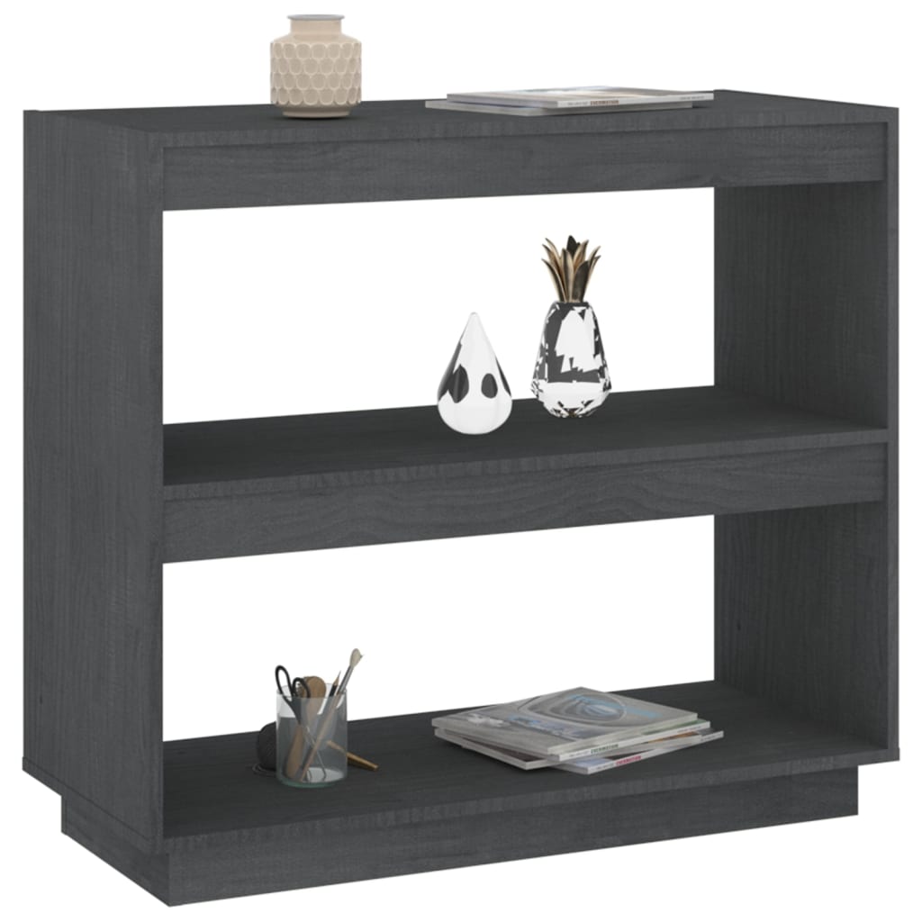 vidaXL Bibliothèque Gris 80x35x71 cm Pin massif