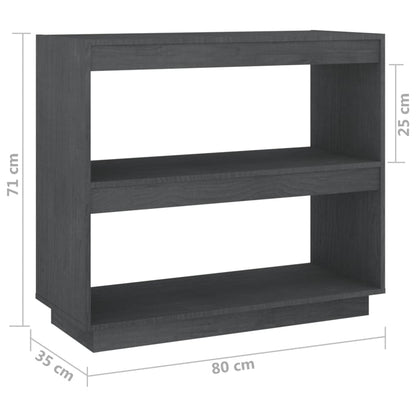 vidaXL Bibliothèque Gris 80x35x71 cm Pin massif
