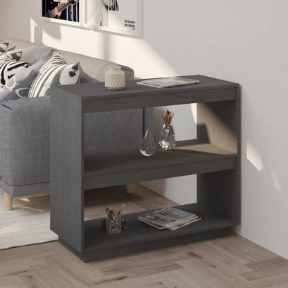 vidaXL Bibliothèque Gris 80x35x71 cm Pin massif