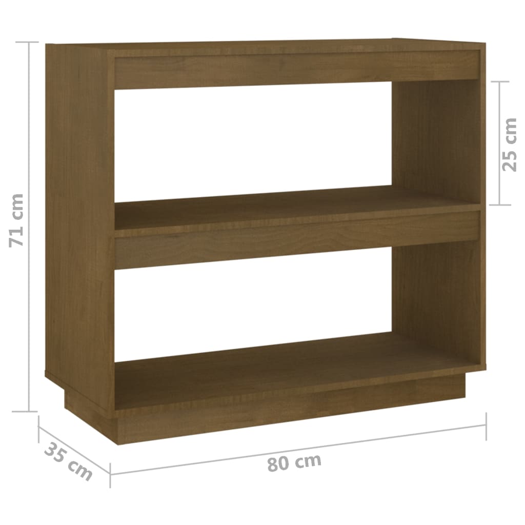vidaXL Étagère à livres marron miel 80x35x71 cm Bois de pin massif