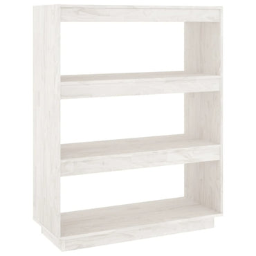 vidaXL Étagère à livres/Cloison de séparation Blanc 80x35x103 cm Bois de pin massif