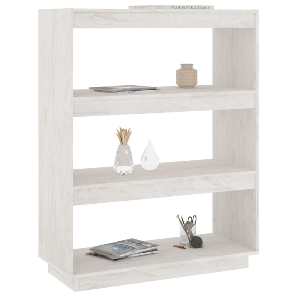 vidaXL Étagère à livres/Cloison de séparation Blanc 80x35x103 cm Bois de pin massif