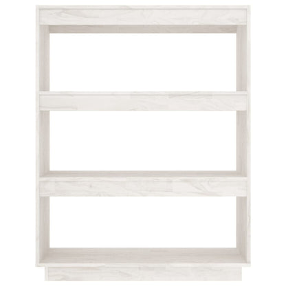 vidaXL Étagère à livres/Cloison de séparation Blanc 80x35x103 cm Bois de pin massif