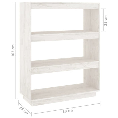 vidaXL Étagère à livres/Cloison de séparation Blanc 80x35x103 cm Bois de pin massif