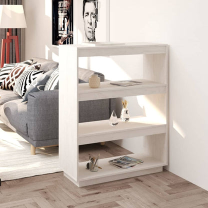vidaXL Étagère à livres/Cloison de séparation Blanc 80x35x103 cm Bois de pin massif