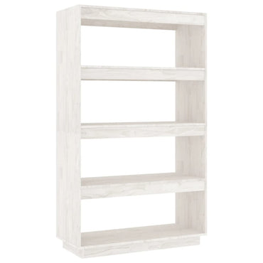vidaXL Bücherregal/Raumteiler Weiß 80x35x135 cm Massivholz Kiefer