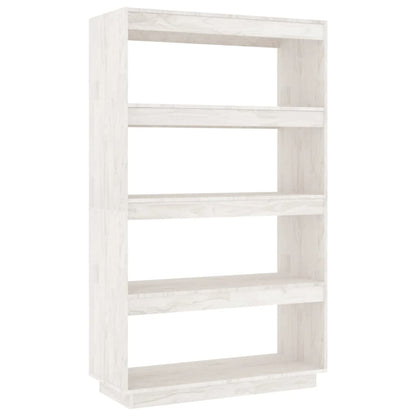 vidaXL Bücherregal/Raumteiler Weiß 80x35x135 cm Massivholz Kiefer