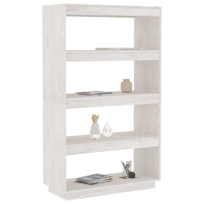 vidaXL Bücherregal/Raumteiler Weiß 80x35x135 cm Massivholz Kiefer