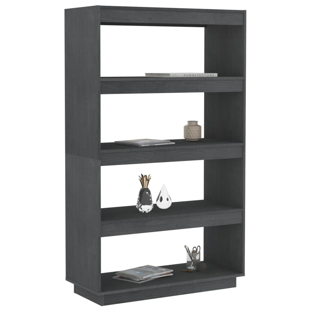 vidaXL Étagère/Séparateur de pièce gris 80x35x135 cm Bois de pin massif