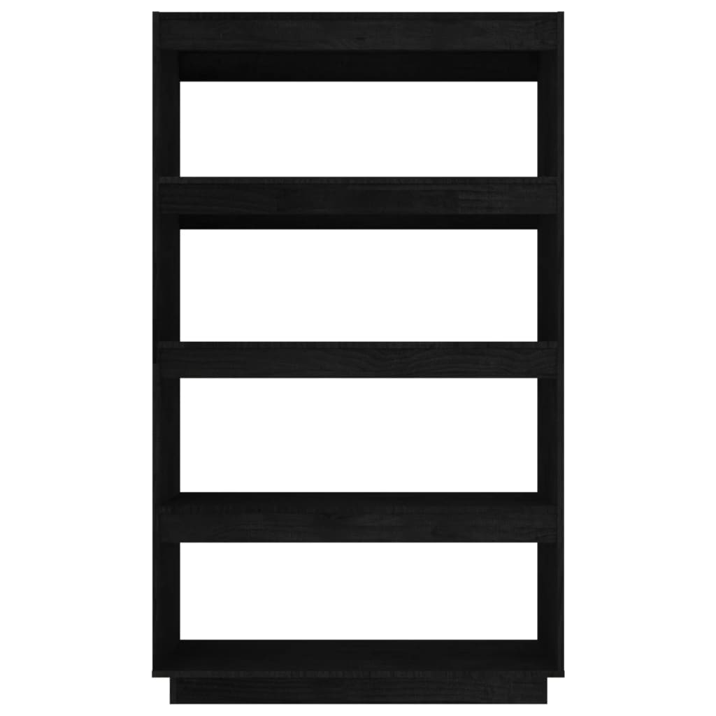 vidaXL Bibliothèque/Séparateur de pièce Noir 80x35x135 cm Bois de pin massif