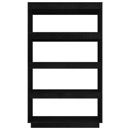 vidaXL Bibliothèque/Séparateur de pièce Noir 80x35x135 cm Bois de pin massif
