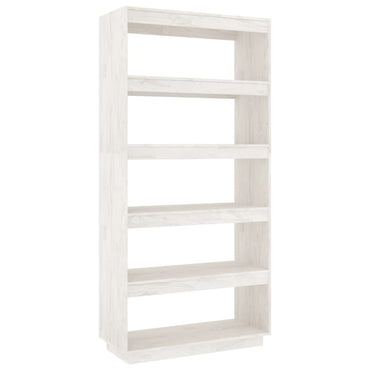 vidaXL Bücherregal/Raumteiler Weiß 80x35x167 cm Massivholz Kiefer