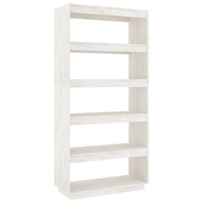 vidaXL Bücherregal/Raumteiler Weiß 80x35x167 cm Massivholz Kiefer