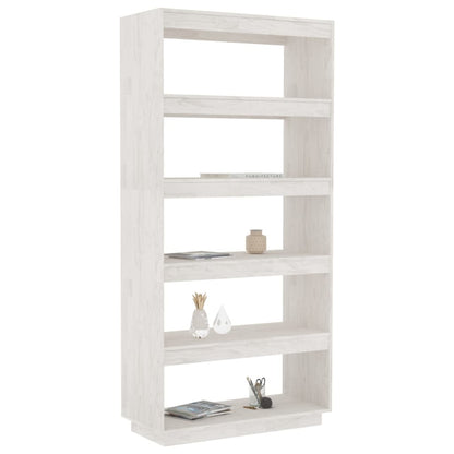 vidaXL Bücherregal/Raumteiler Weiß 80x35x167 cm Massivholz Kiefer
