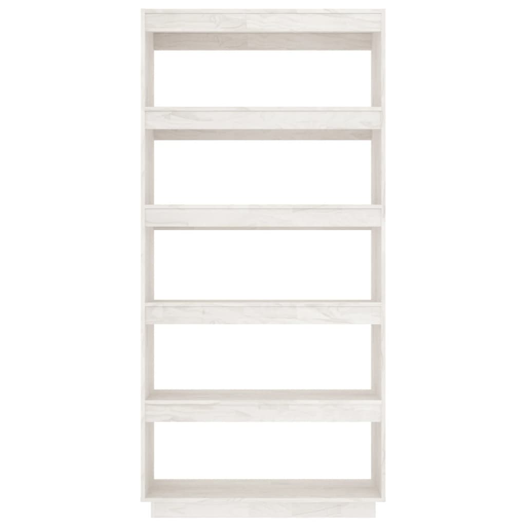 vidaXL Bücherregal/Raumteiler Weiß 80x35x167 cm Massivholz Kiefer