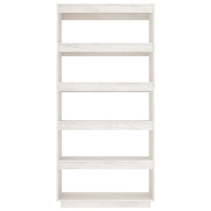 vidaXL Bücherregal/Raumteiler Weiß 80x35x167 cm Massivholz Kiefer