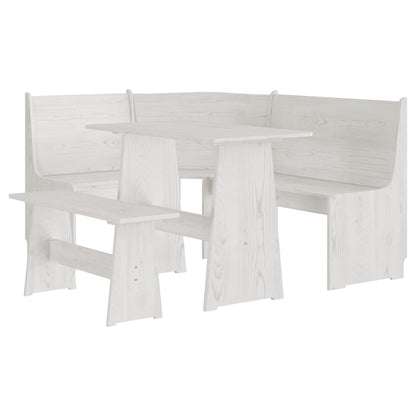 vidaXL Ensemble banquette d'angle 3 pcs REINE blanc pin massif