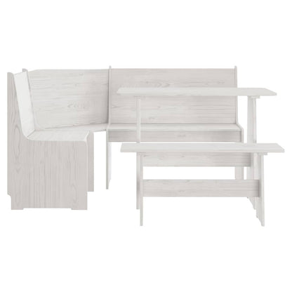 vidaXL Ensemble banquette d'angle 3 pcs REINE blanc pin massif