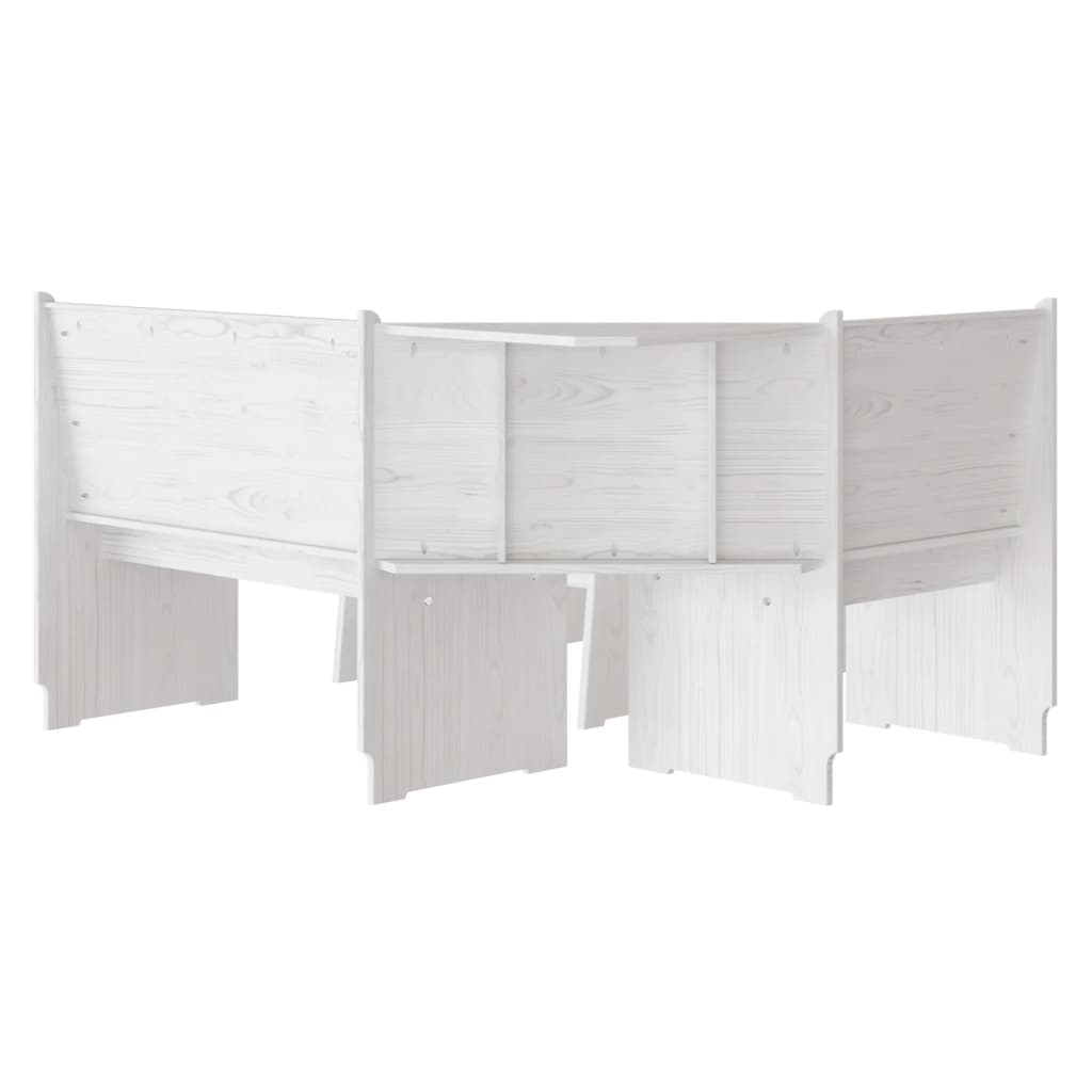 vidaXL Ensemble banquette d'angle 3 pcs REINE blanc pin massif