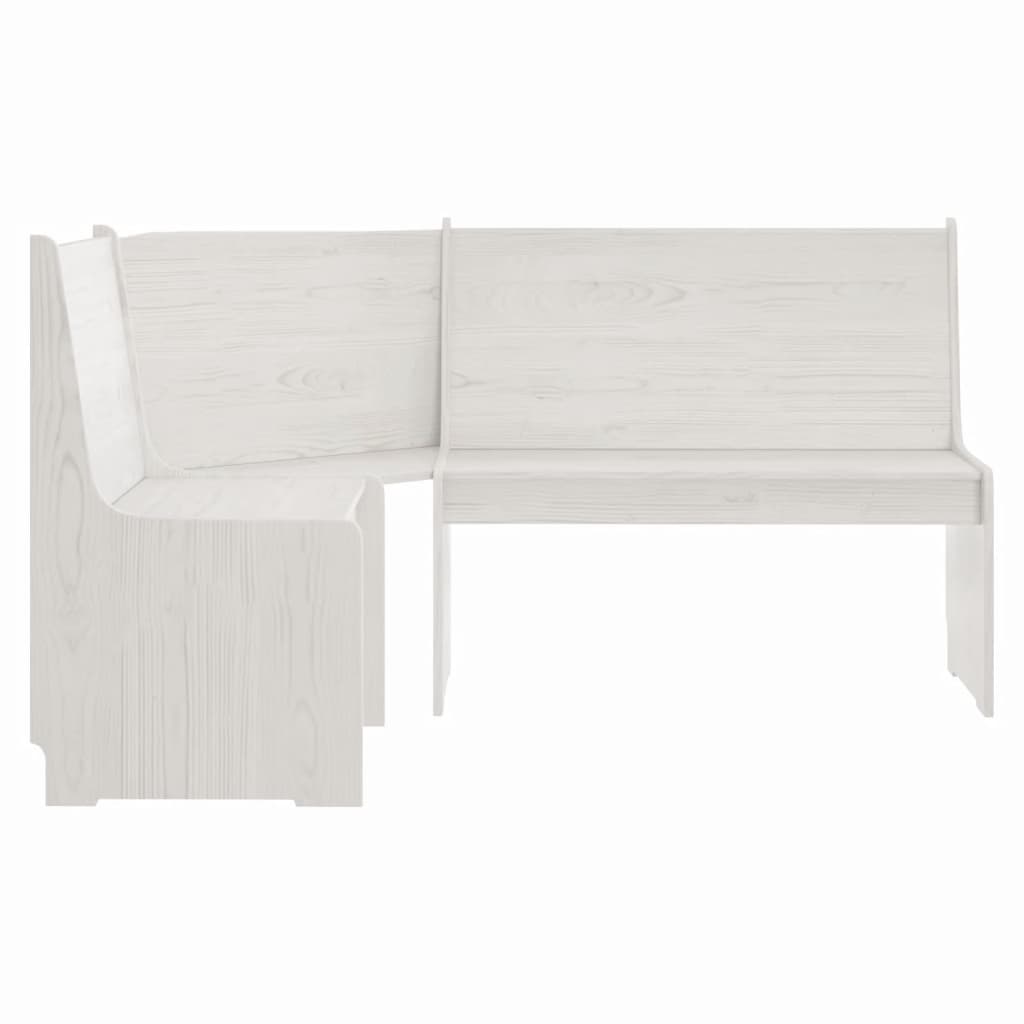 vidaXL Ensemble banquette d'angle 3 pcs REINE blanc pin massif