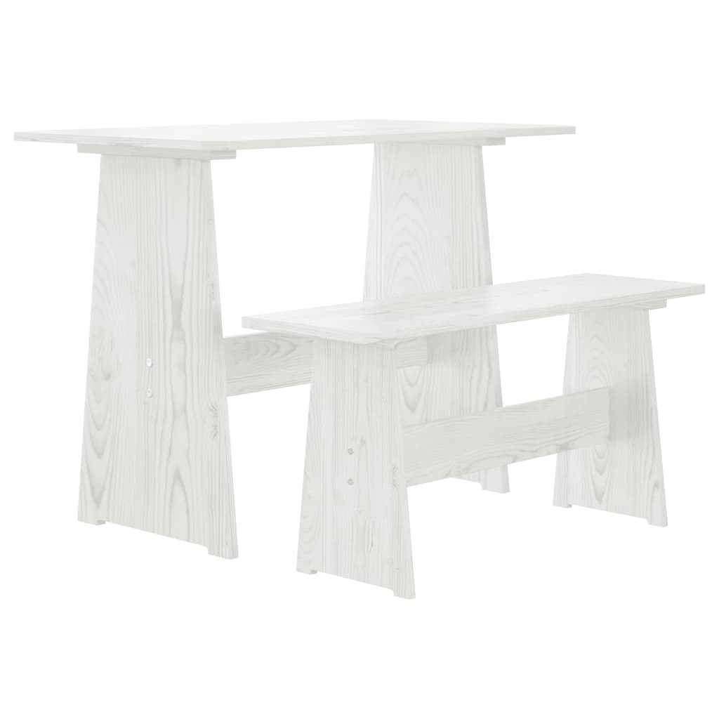 vidaXL Ensemble banquette d'angle 3 pcs REINE blanc pin massif