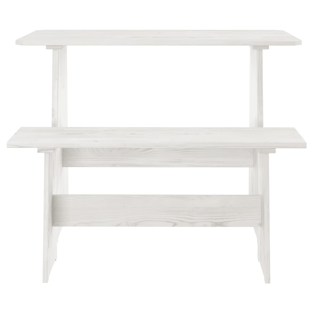 vidaXL Ensemble banquette d'angle 3 pcs REINE blanc pin massif