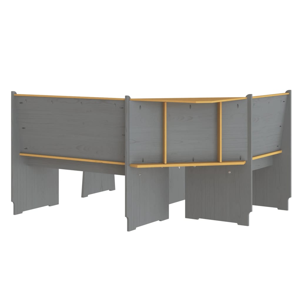 vidaXL Ensemble banquette d'angle 3 pcs REINE miel-marron gris pin massif