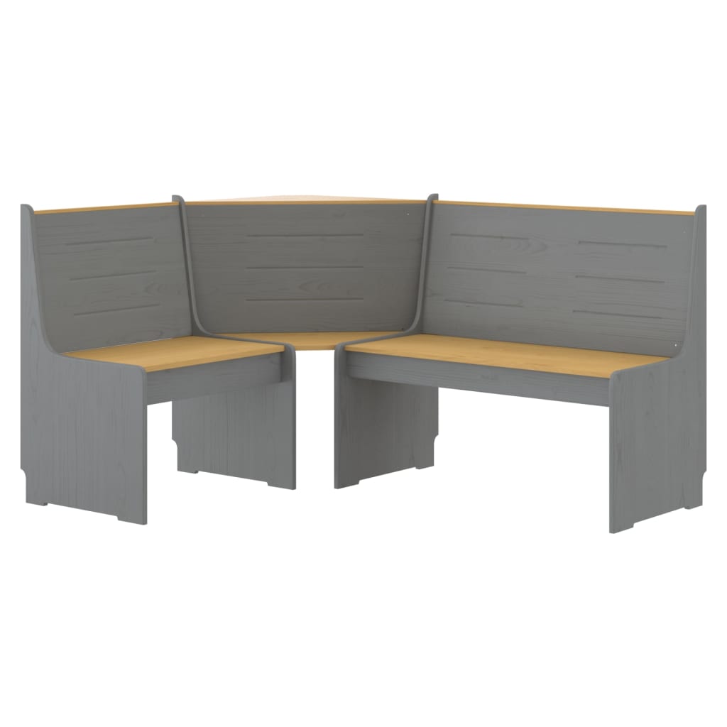 vidaXL Ensemble banquette d'angle 3 pcs REINE miel-marron gris pin massif