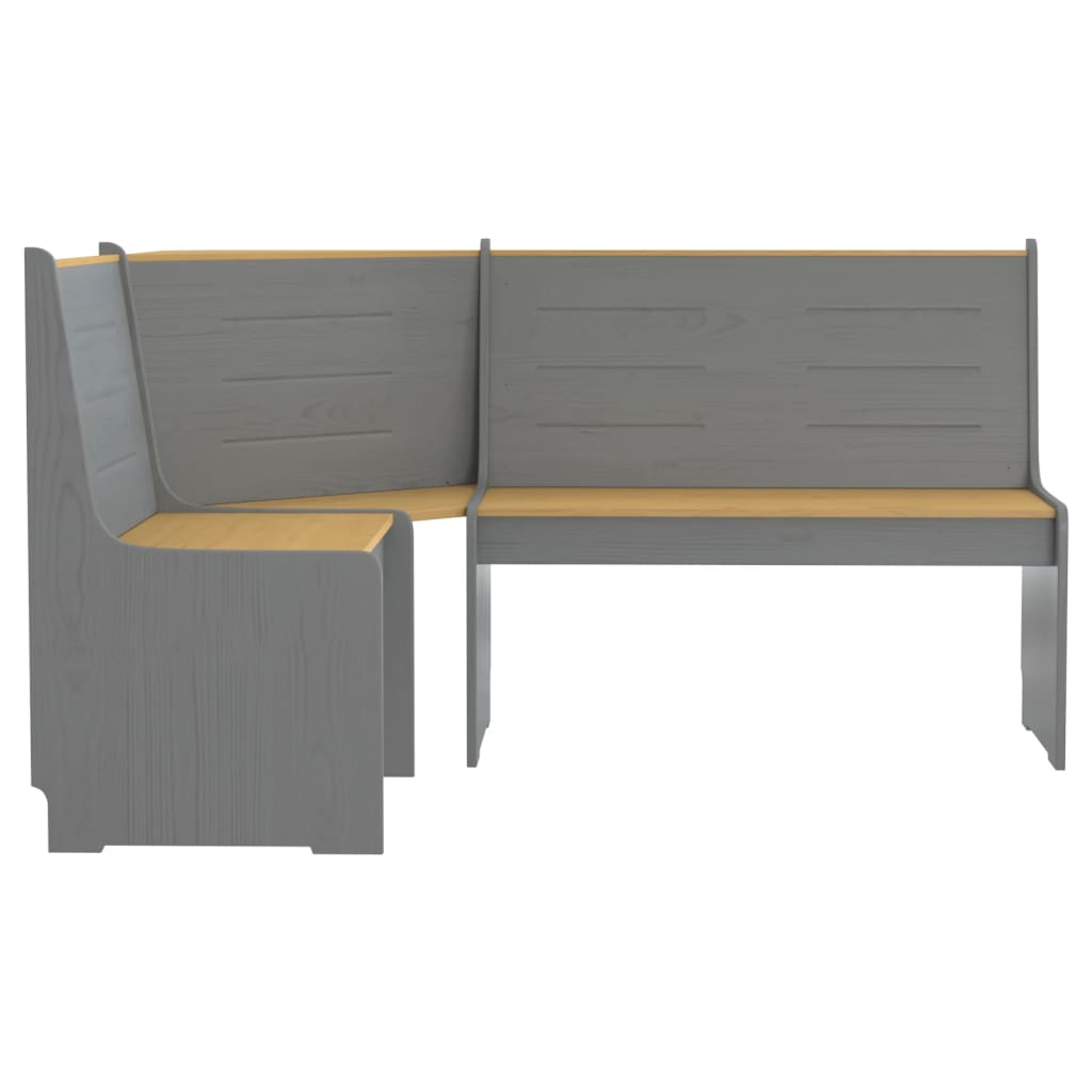 vidaXL Ensemble banquette d'angle 3 pcs REINE miel-marron gris pin massif