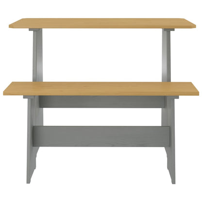 vidaXL Ensemble banquette d'angle 3 pcs REINE miel-marron gris pin massif