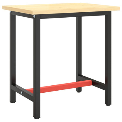 vidaXL Bâti d'établi noir mat et rouge mat 70x50x79 cm métal